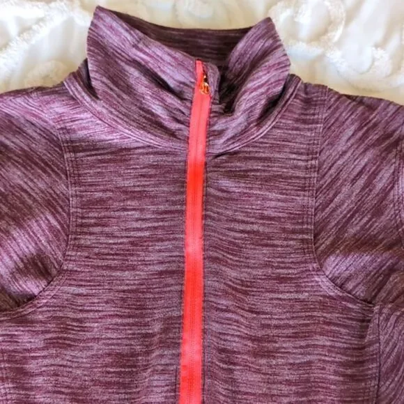 Lululemon Kanto Catch Me Heathered Bordeaux Half Zip Long Sleeve Top Size 4 - Picture 5 of 16